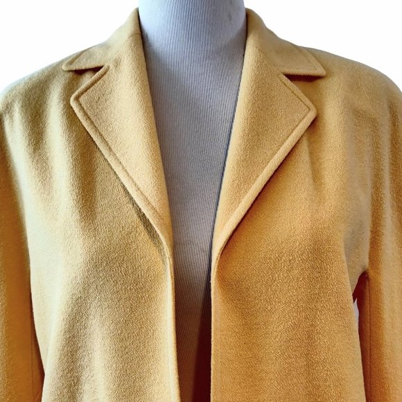 Escada Womens Vtg Yellow Wool Nylon Open Front Pockets Lined Blazer 38 (US M) - Picture 4 of 12